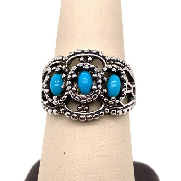 Designer SETA Silver & Turquoise Size 8 Ring! 125